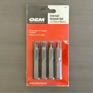 OEM Internal Wrench Set 12 Point 4 Piece Metric Triple Square Bit Set